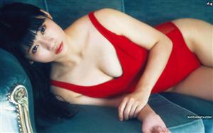 Shobu Marin looks sultry in red monokini